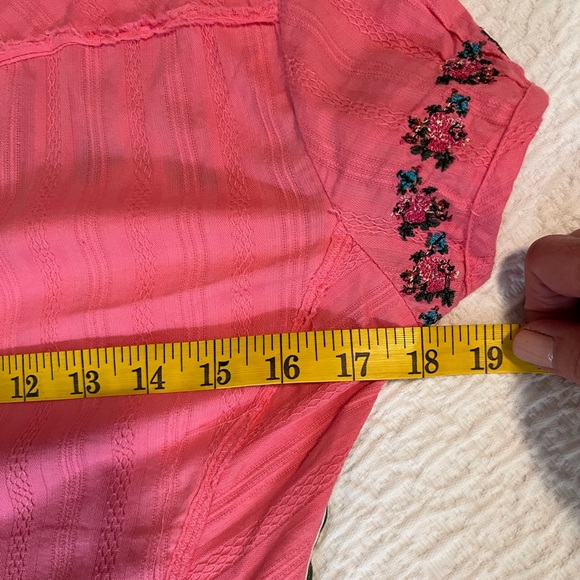 Johnny Was Pink Floral Embroidered Button Down Shirt - Picture 8 of 11